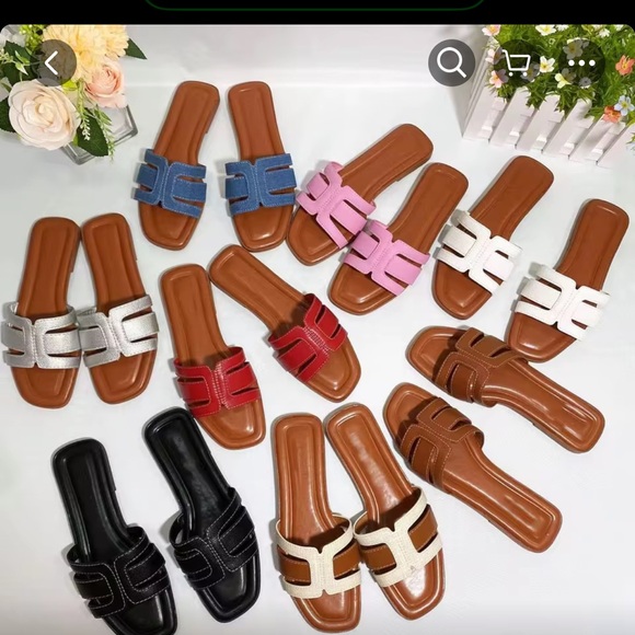 Zara Tan Flat Sandals with Gold Buckle - Picture 11 of 11